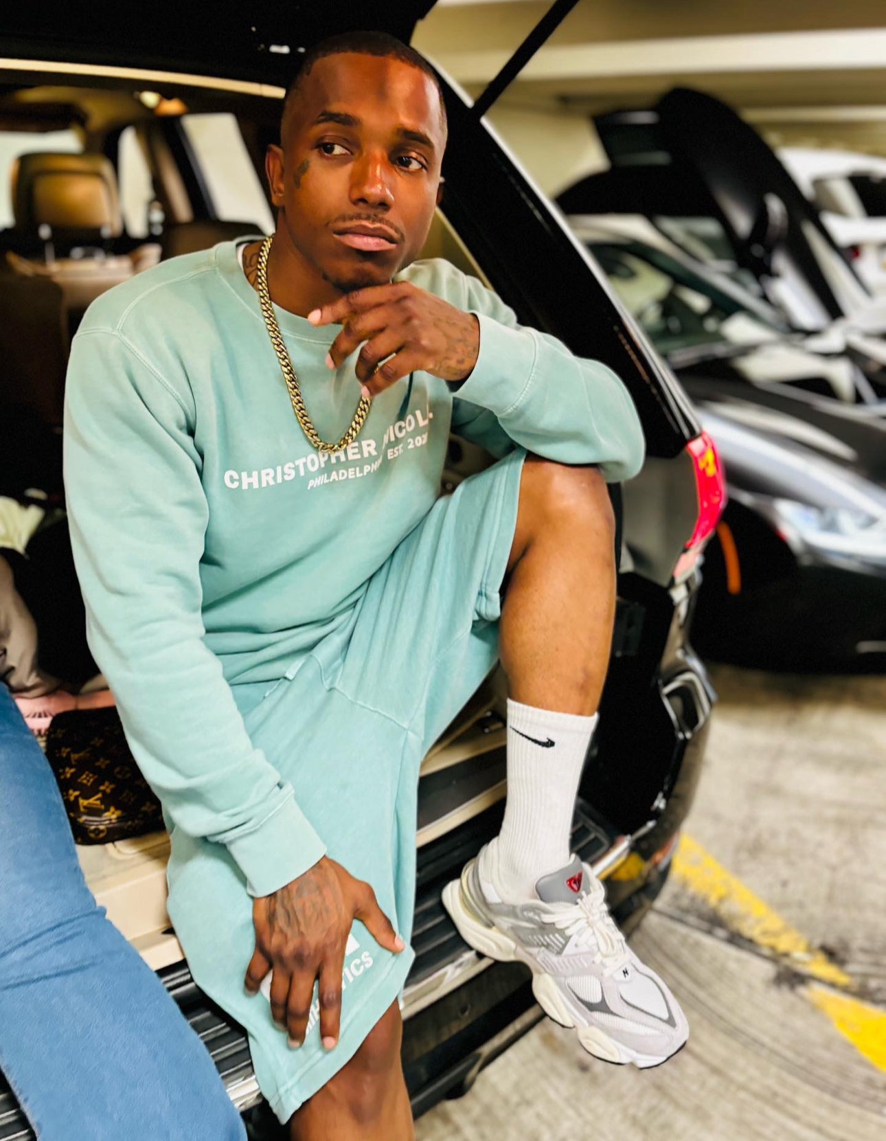 Christopher Nicole mint green shorts