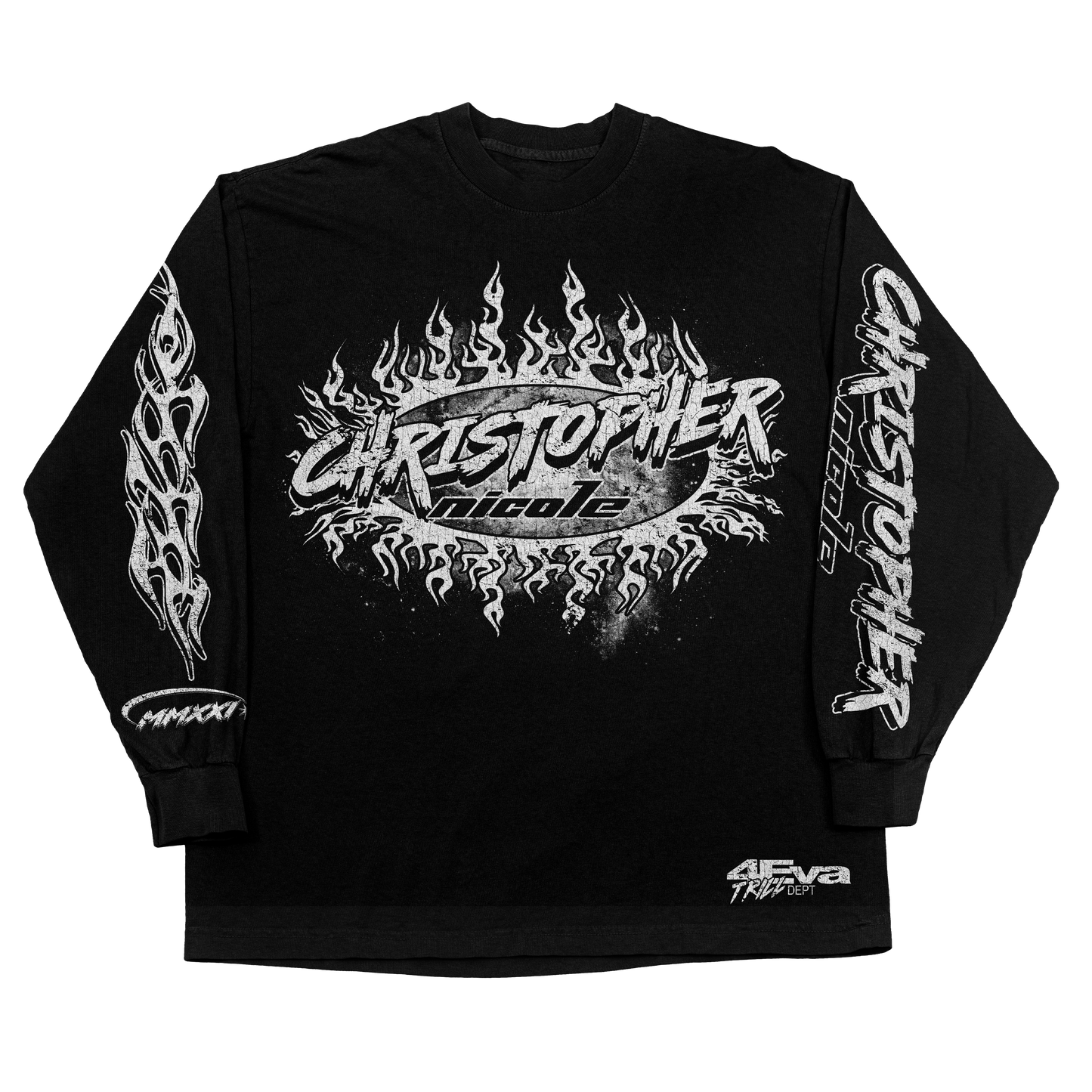 “ there is light between the darkness” Shadow grey crew neck Christopher Nicole sweatshirt.