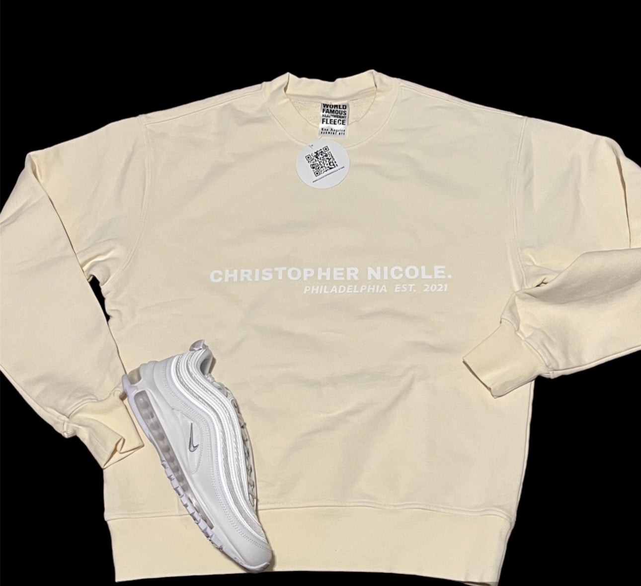 Christopher Nicole cream color crew neck sweatshirt