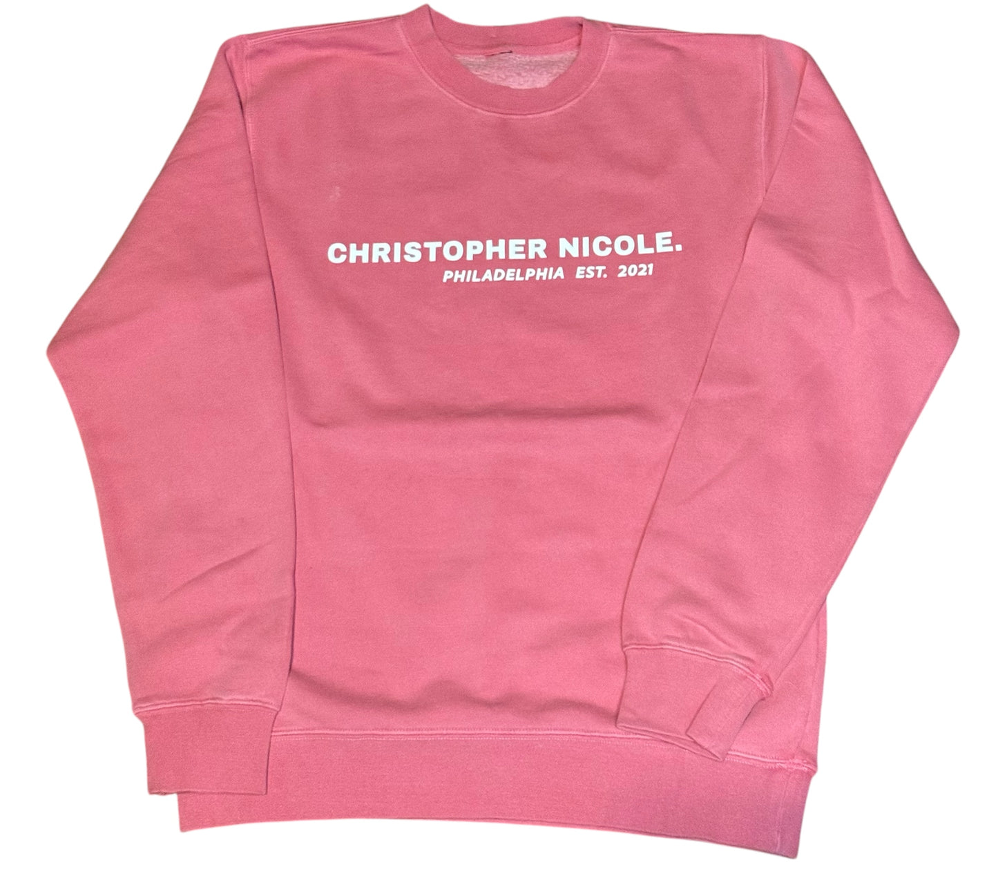 CHRISTOPHER NICOLE UNISEX MIDWEIGHT PIGMENT DYE CREW NECK.